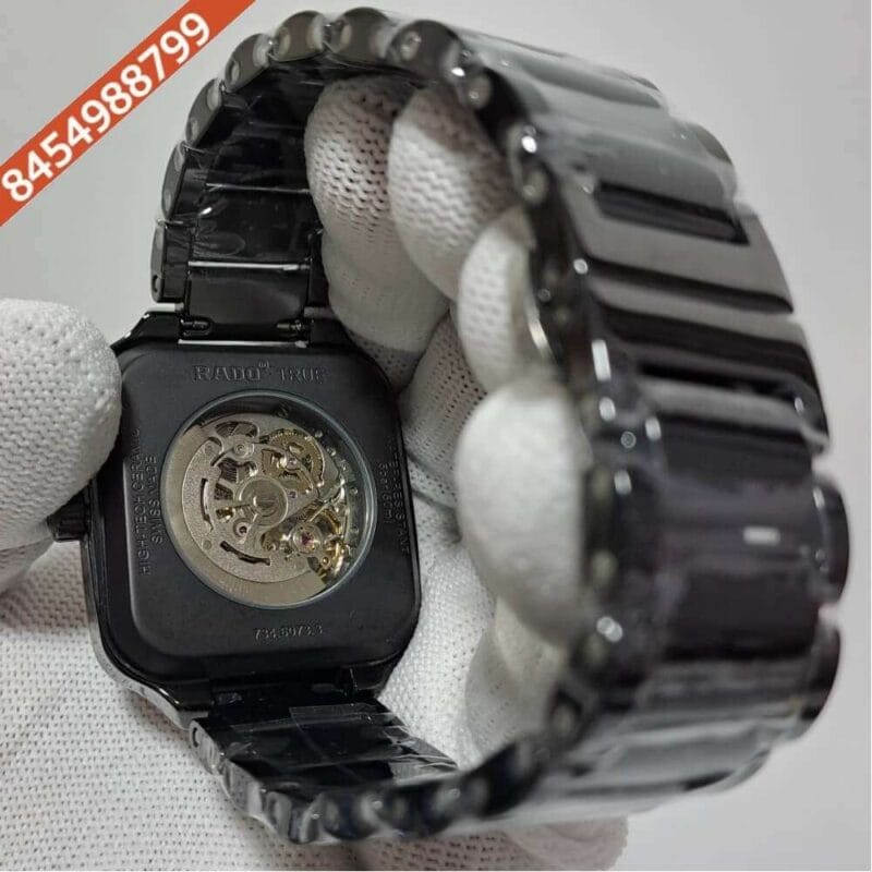 Rado True Square Open Heart Black Ceramic Swiss Automatic Watch - Image 4