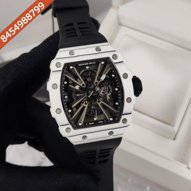 Richard Mille RM 1201 Black Rubber Strap Swiss ETA Automatic Movement Watch