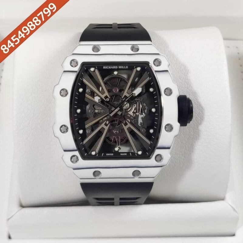 Richard Mille RM 1201 Black Rubber Strap Swiss ETA Automatic Movement Watch - Image 3