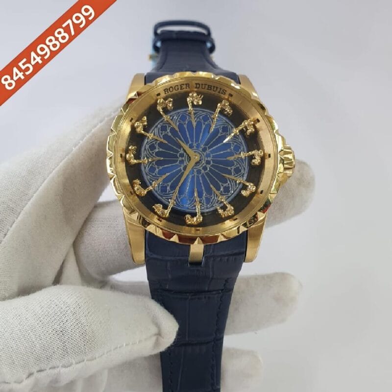 Roger Dubuis Excalibur Knights Of The Round Gold Blue Dial Swiss Automatic Watch