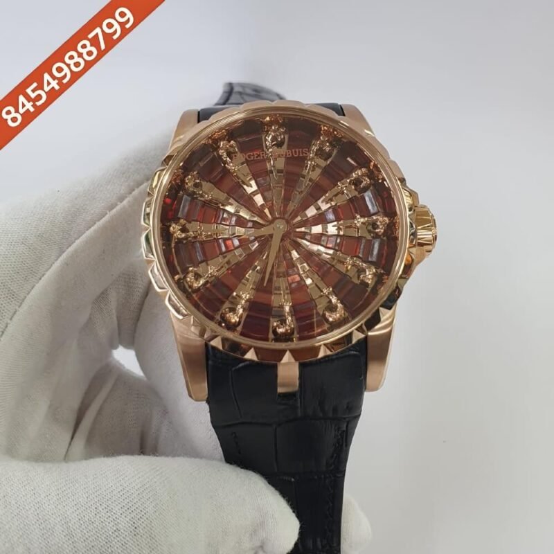 Roger Dubuis Excalibur Knights of the Round Table IV Red Diamond Dial Swiss ETA Automatic Movement watch