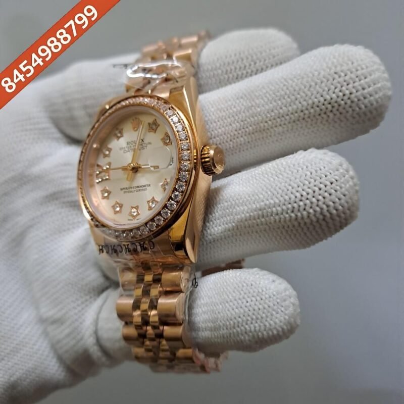 Rolex Date-Just Diamond Bazel White Dial Swiss Automatic Watch - Image 3