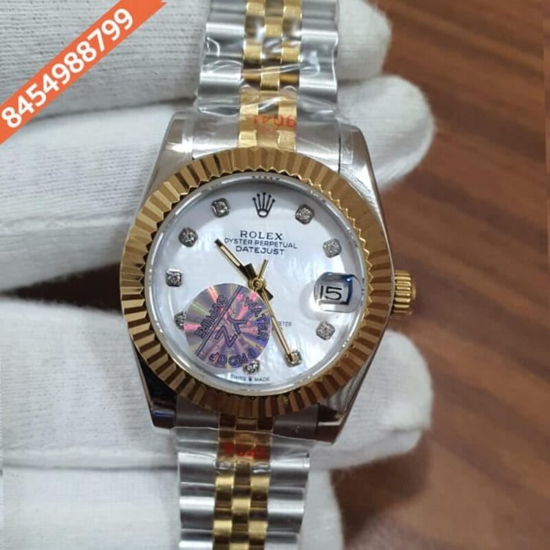 Rolex Date Just Diamond Marker White Dial Swiss Automatic Watch