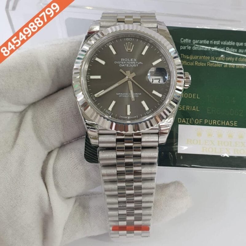 Rolex Date Just Grey Dial Swiss ETA Calibre 3235 Automatic Movement Watch