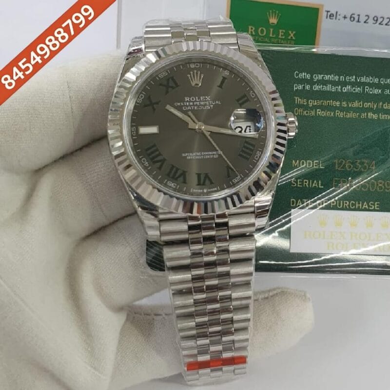 Rolex Date Just Roman Grey Dial Swiss ETA Calibre 3235 Automatic Movement Watch