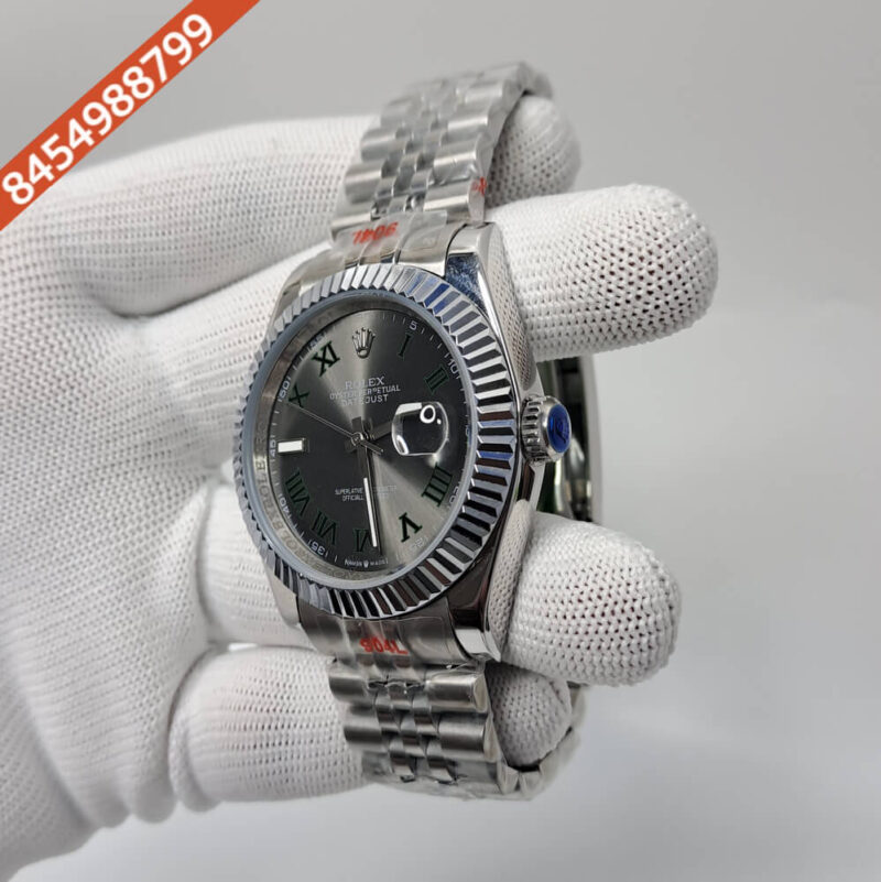 Rolex Date -Just Roman Marker Black Dial Swiss Automatic Watch - Image 2