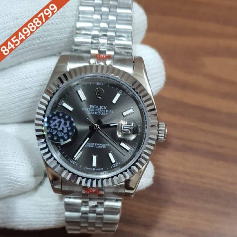 Rolex Date -Just Stick Marker Grey Dial Swiss Automatic Watch