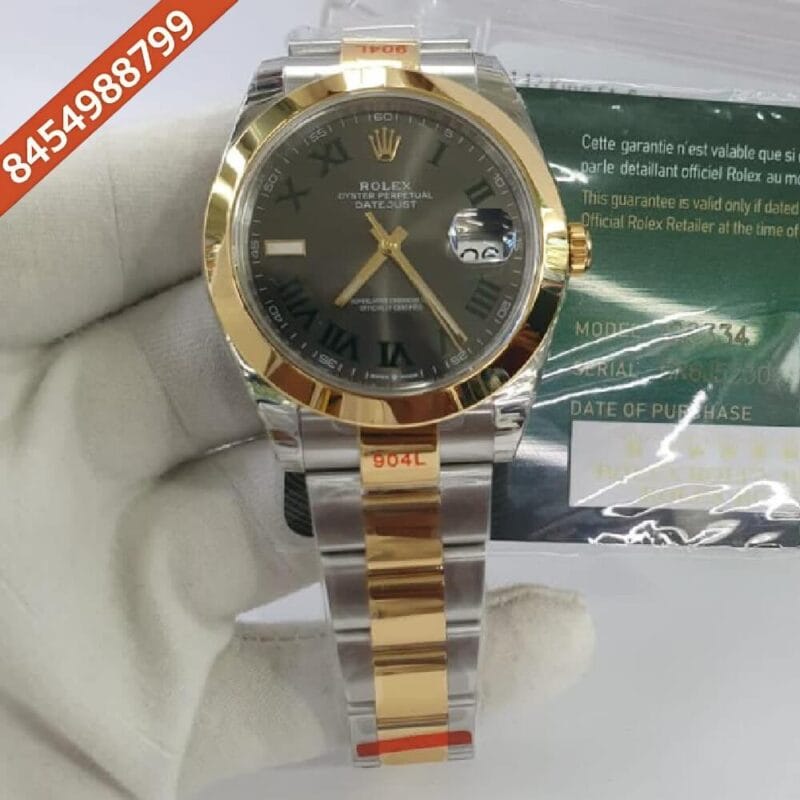 Rolex Day-Date Dual Tone Grey Roman Marking Swiss ETA Calibre 3255 Automatic Movement Watch