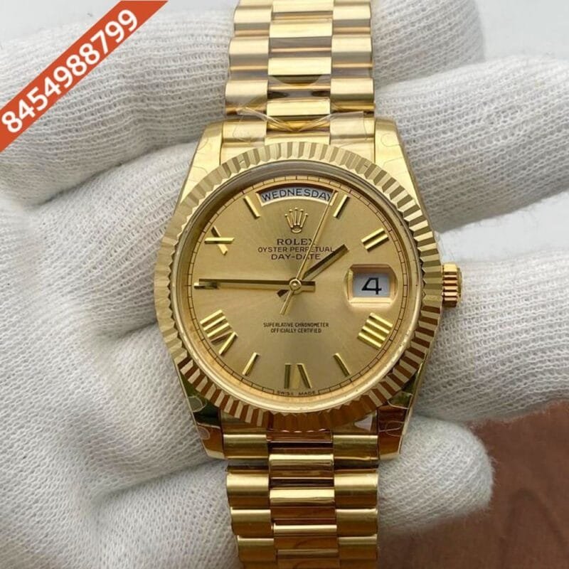 Rolex Day-Date Full Gold Roman Marking Swiss ETA 3135 Valjoux Movement Automatic Watch