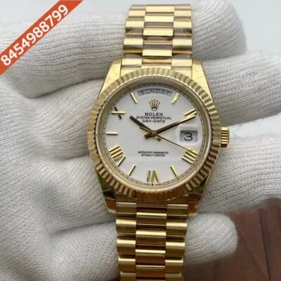 Rolex Day- Date Gold Roman Marking Swiss ETA 3135 Valjoux Automatic Watch