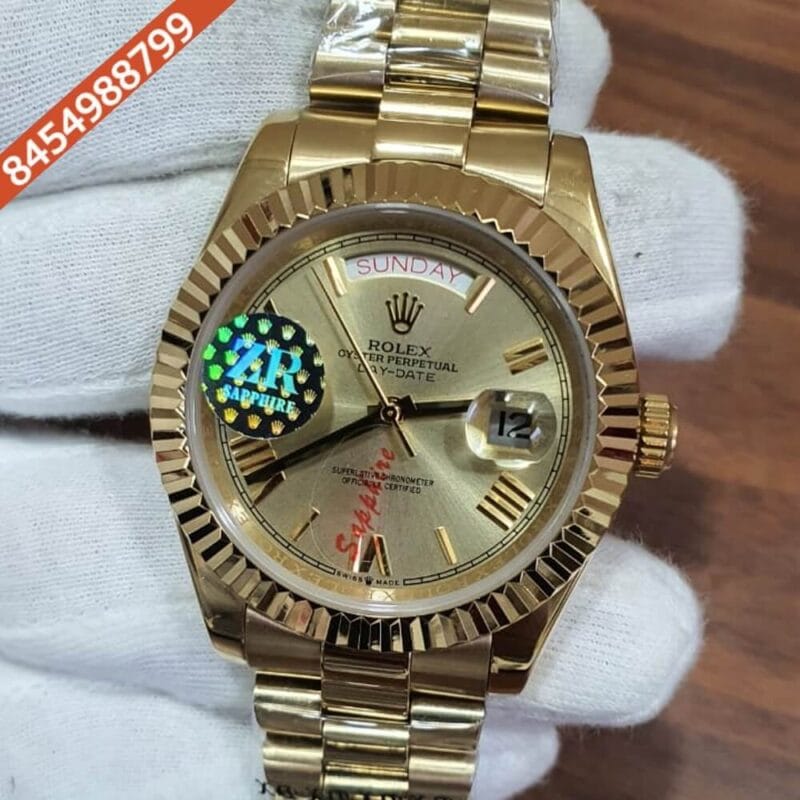 Rolex Day Date Roman Marking Full Gold Swiss Automatic Watch