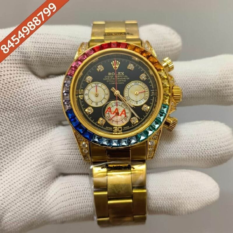 Rolex Daytona Rainbow Swiss Quartz Watch