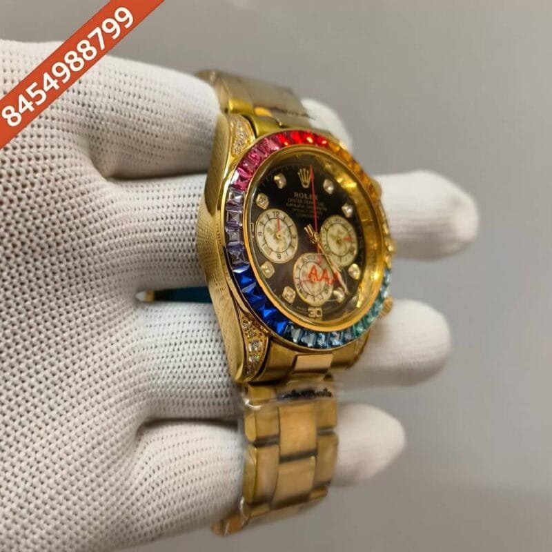 Rolex Daytona Rainbow Swiss Quartz Watch - Image 2