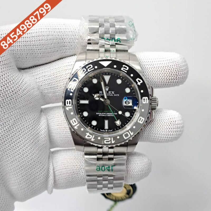 Rolex GMT Master 2 Stainless Steel Black Dial Swiss Automatic Watch