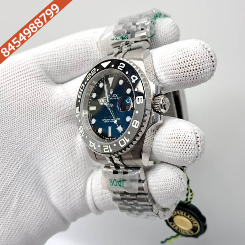 Rolex GMT Master 2 Stainless Steel Black Dial Swiss Automatic Watch - Image 2