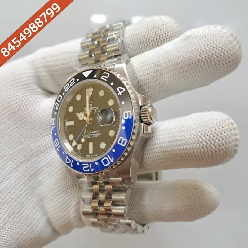 Rolex GMT Master II Black Blue Edition Swiss ETA Calibre 3285 Automatic Movement Watch - Image 4