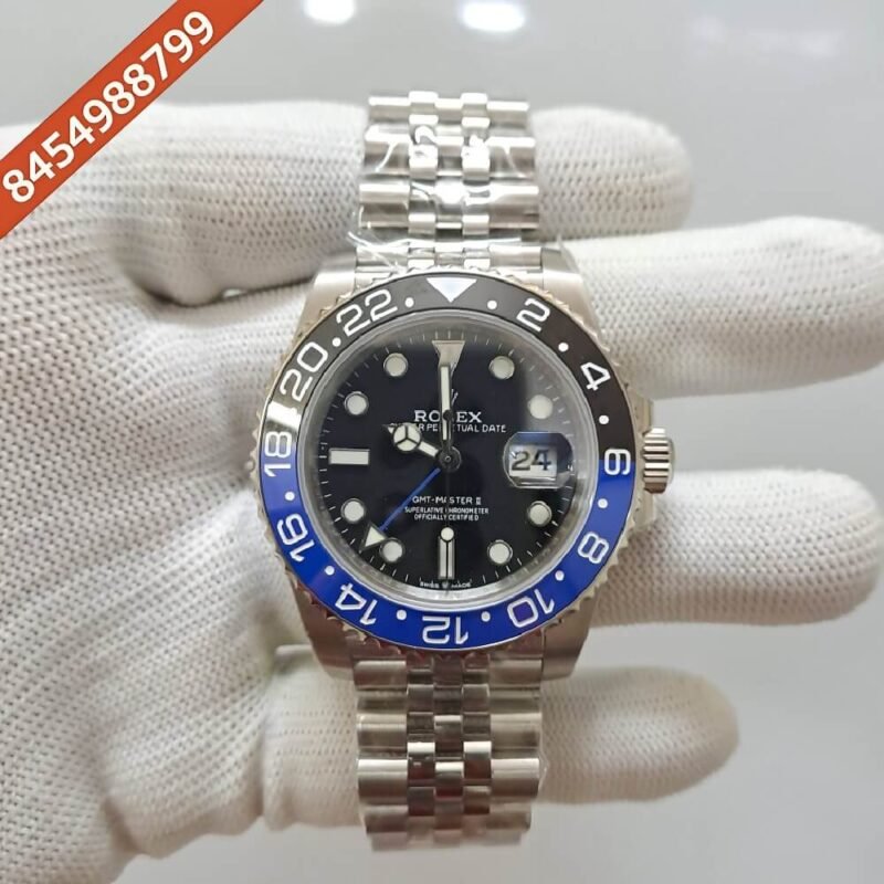 Rolex GMT Master II Black Blue Edition Swiss ETA Calibre 3285 Automatic Movement Watch - Image 2