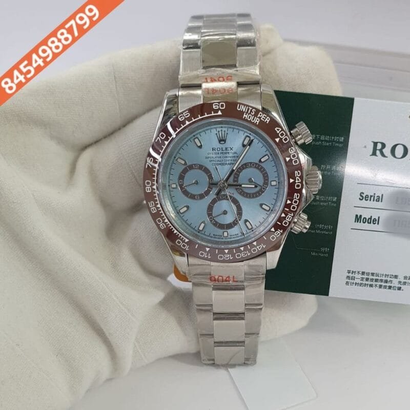 Rolex Oyster Perpetual Cosmograph Daytona Blue Swiss ETA Calibre 4130 Automatic Movement Watch