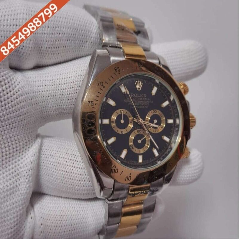 Rolex Oyster Perpetual Cosmograph Daytona Dual Tone Black Dial Swiss Automatic Watch - Image 2