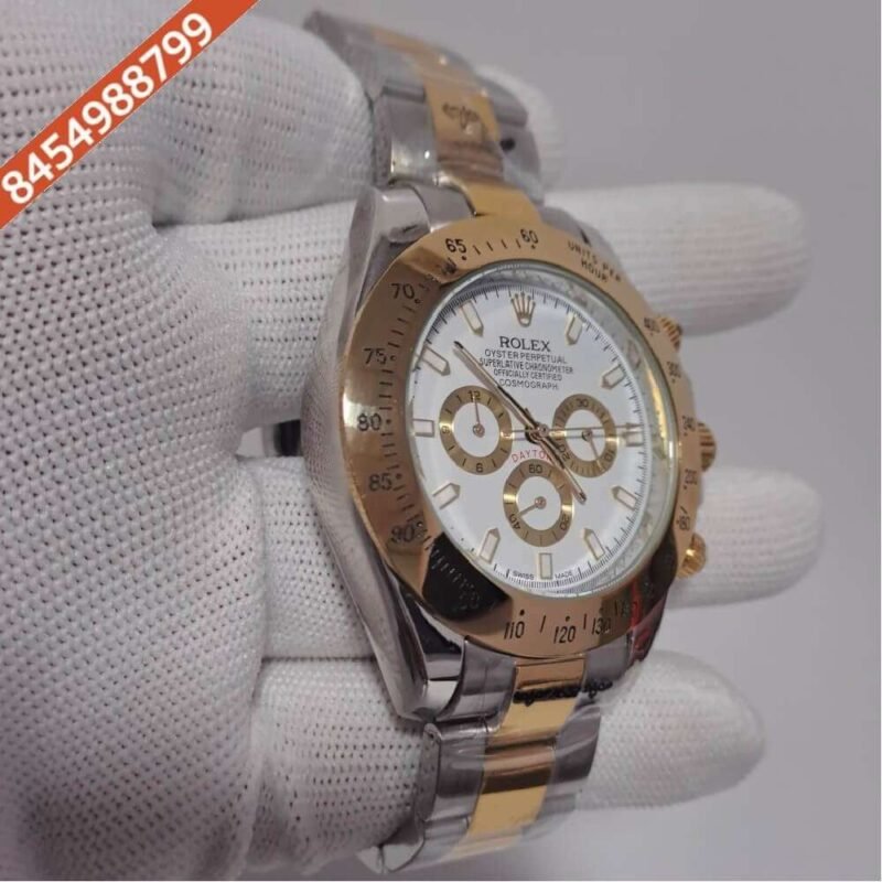 Rolex Oyster Perpetual Cosmograph Daytona Dual Tone White Dial Swiss Automatic Watch - Image 2