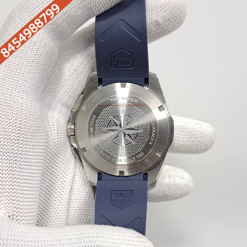 TAG HEUER Aquaracer Professional 200 Watch Sky Blue Dial Blue Rubber Strap Swiss Watch - Image 4