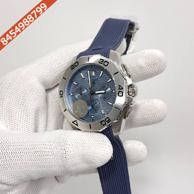 TAG HEUER Aquaracer Professional 200 Watch Sky Blue Dial Blue Rubber Strap Swiss Watch - Image 3