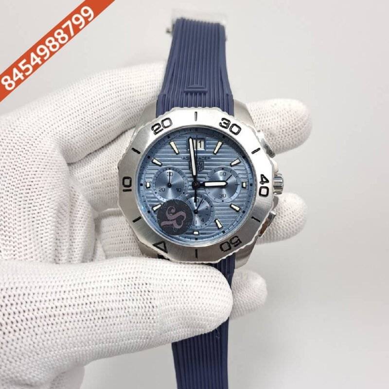 TAG HEUER Aquaracer Professional 200 Watch Sky Blue Dial Blue Rubber Strap Swiss Watch