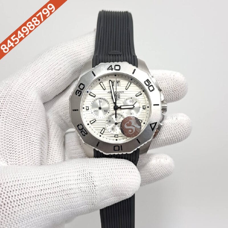 TAG HEUER Aquaracer Professional 200 White Dial Black Rubber Strap Swiss Watch