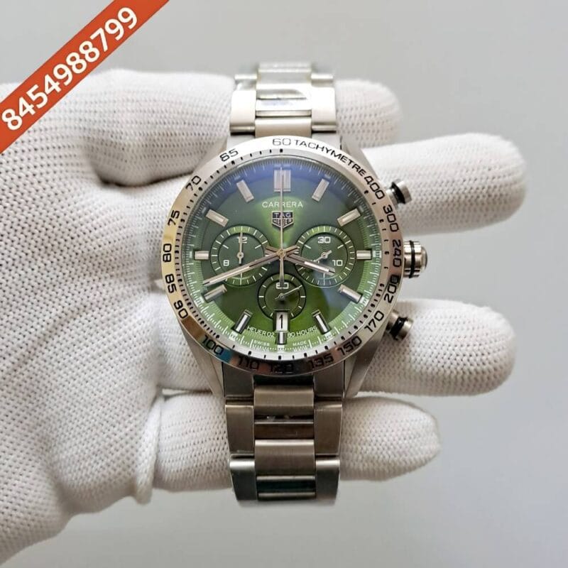 Tag Heuer Carrera Sport Steel Chronograph Green Dial Swiss Watch