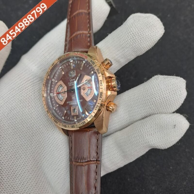 Tag Heuer Grand Carrera Calibre 17 Chronograph Brown Dial Swiss Watch - Image 2