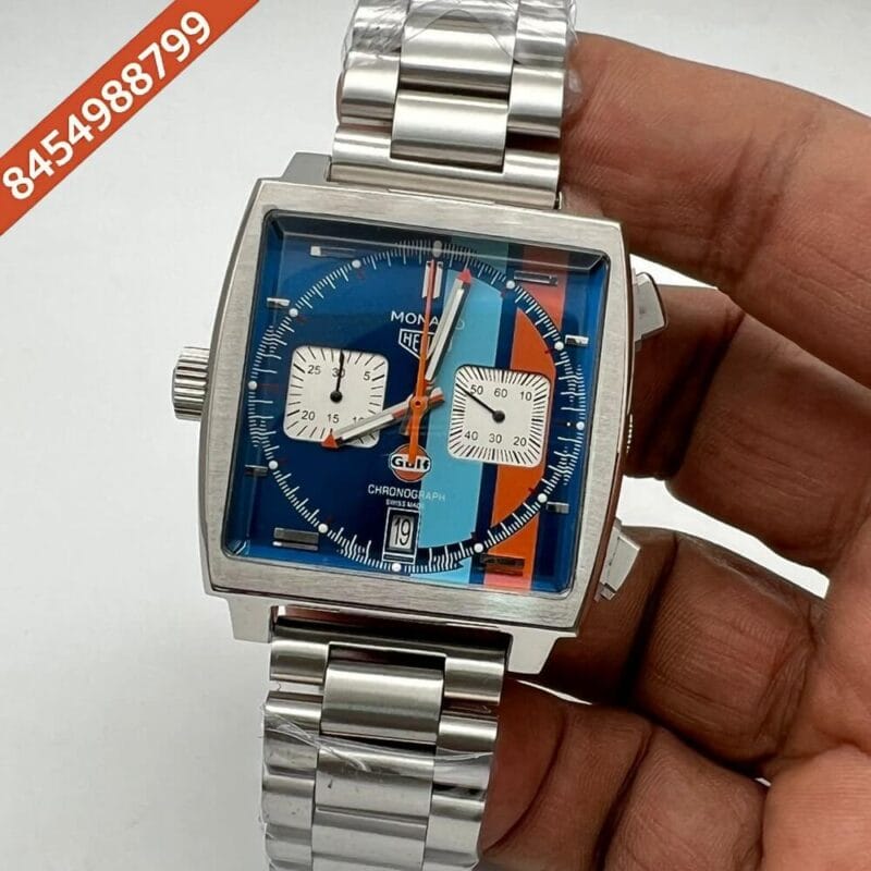 Tag Heuer Monaco Gulf Special Edition Steel Blue Dial Swiss Watch