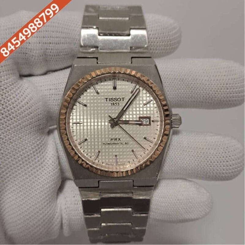 Tissot 1853 T-Classic PRX Full Steel Rose Gold White Dial Swiss Watch