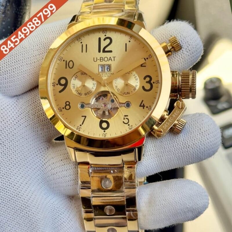 U-Boat Tourbillion Full Gold Swiss  Watch
