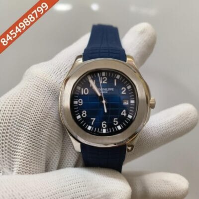 Patek Philippe Aquanaut Silver Blue Dial Swiss Automatic Watch