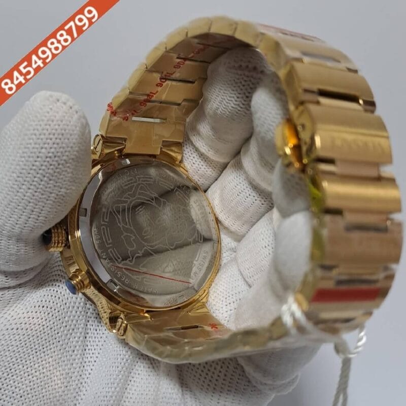 Versace Chronograph Gold Black Dial Swiss Watch - Image 4