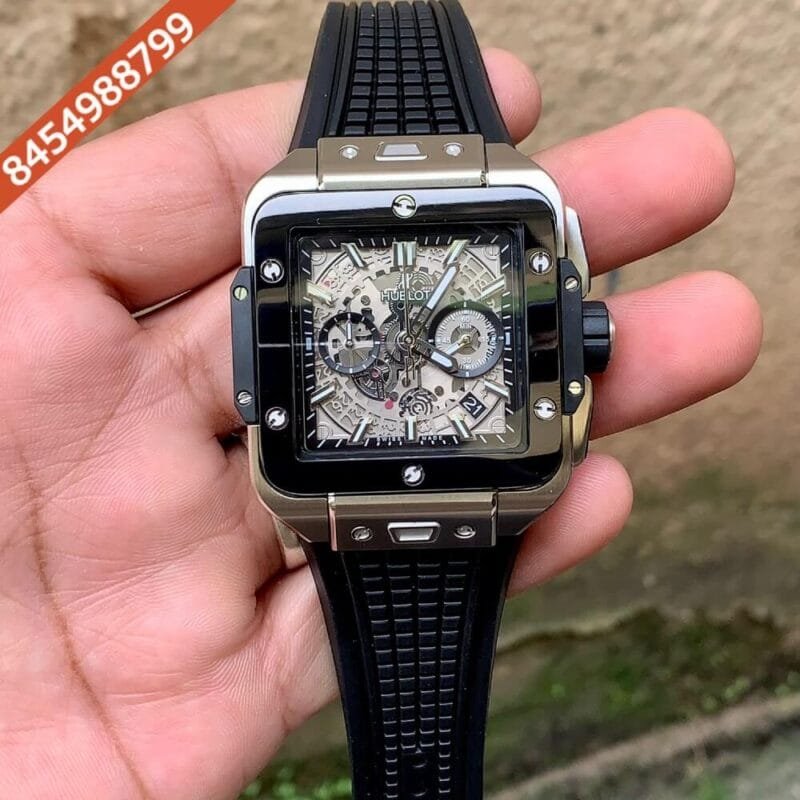 Hublot Square Bang Unico Silver Black Watch