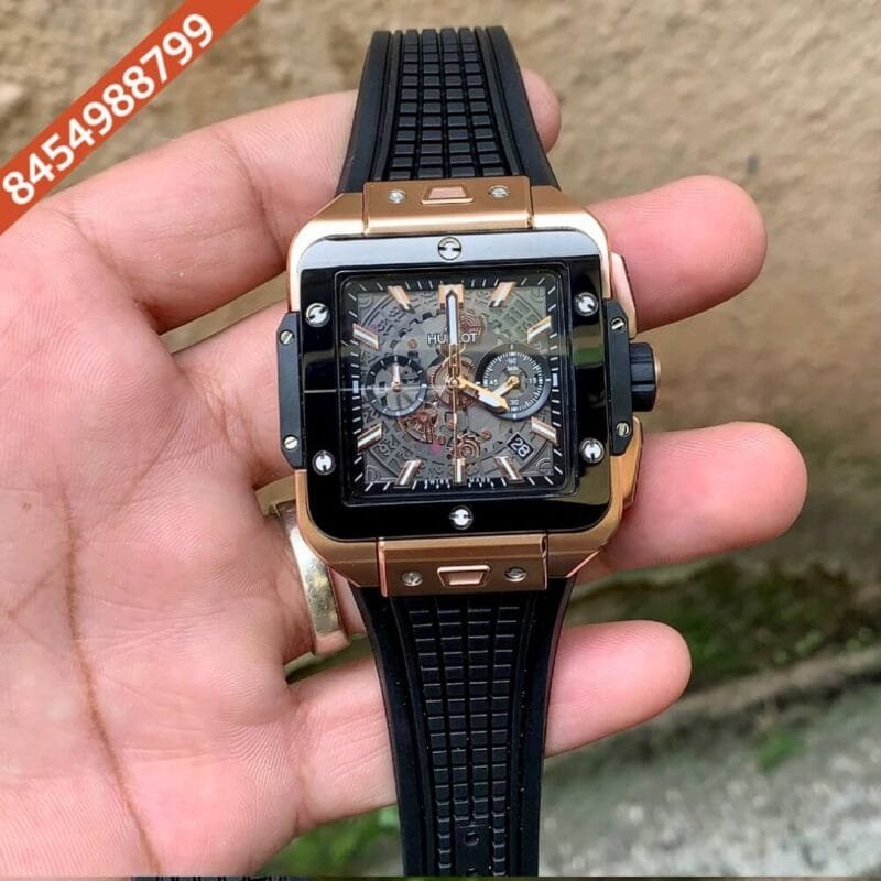 Hublot Square Bang Unico Rose Gold Black Watch