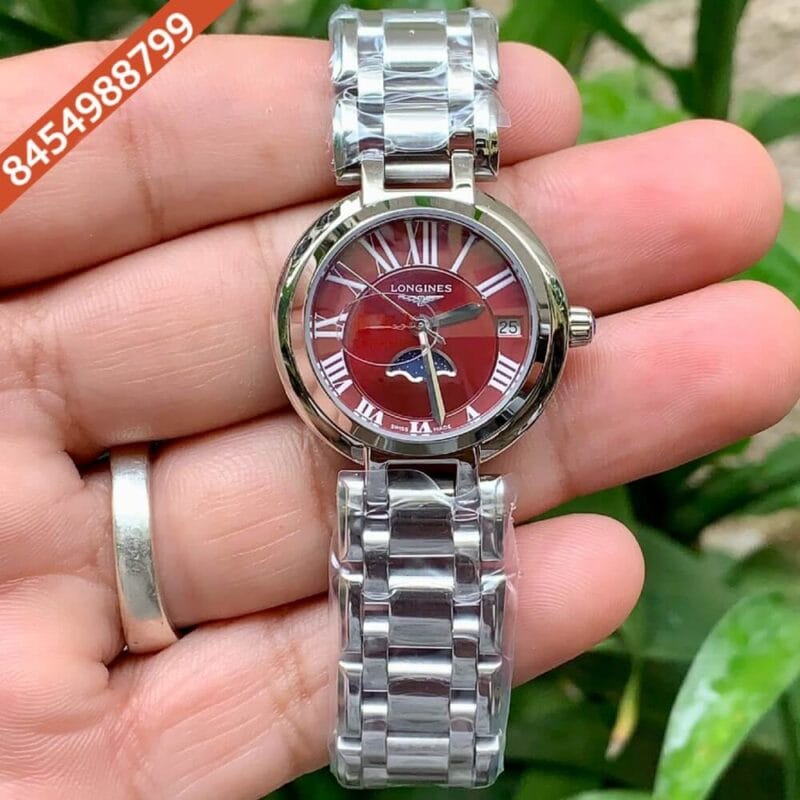 Longines PrimaLuna Red Dial Swiss Watch