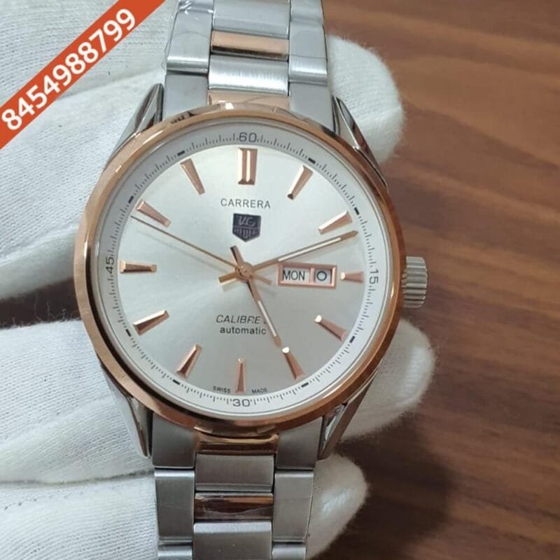 Tag Heuer Caliber 5 Dual Tone White Dial Swiss Automatic Watch