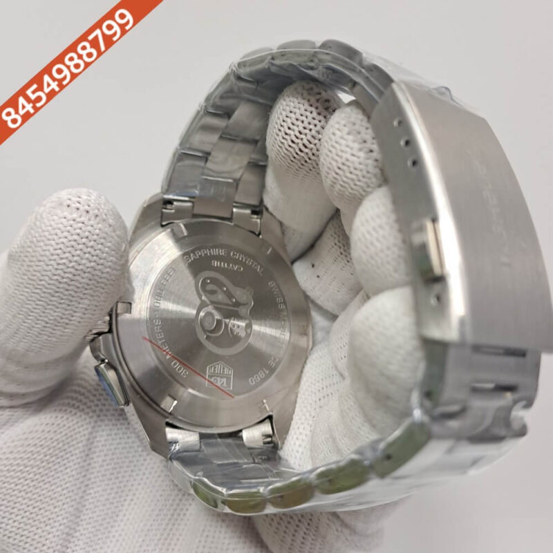 Tag Heuer Aquaracer Calibre 5 Chronograph Blue Steel Strap Swiss Watch - Image 4