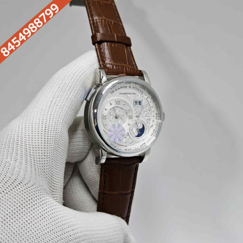 A. Lange & Shone Grand Lange 1 Moon Phase Silver White Swiss Automatic Watch - Image 3