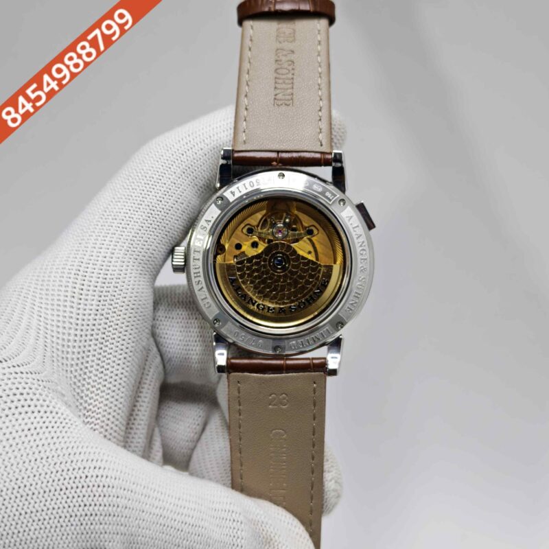 A. Lange & Shone Grand Lange 1 Moon Phase Silver White Swiss Automatic Watch - Image 4