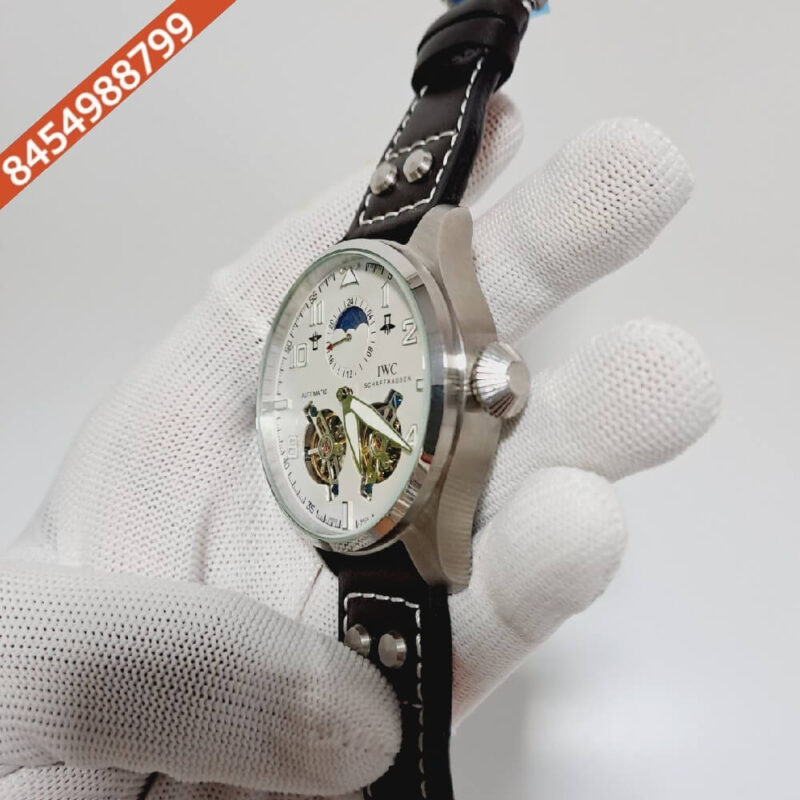 I W C Big Pilot Double Tourbillon Silver White Dial Swiss Automatic Watch - Image 2