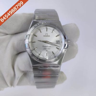 Omega Constellation Double Eagle Full Silver White Dial Stick Marker Swiss Automatic Watch