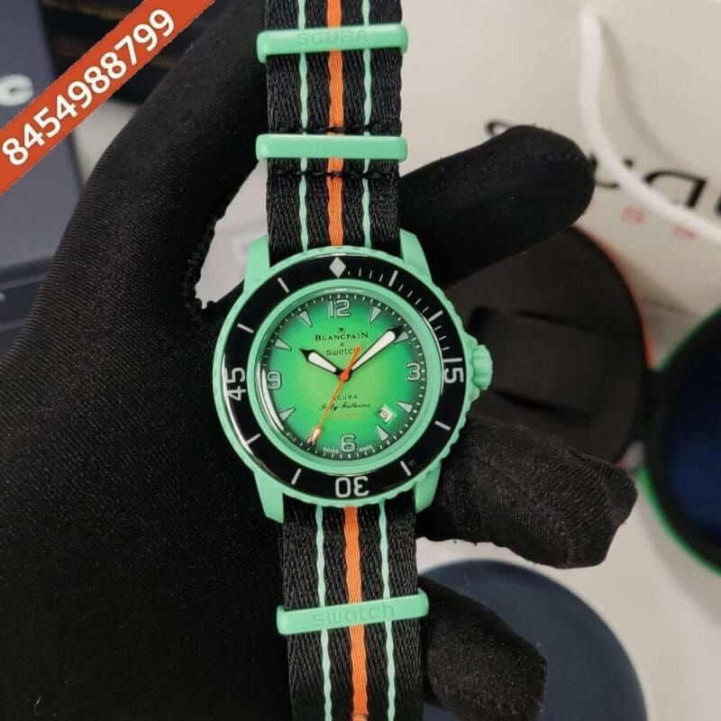 BLANCPAIN X SWATCH Fifty Fathoms SCUBA Green Dial Swiss Watch