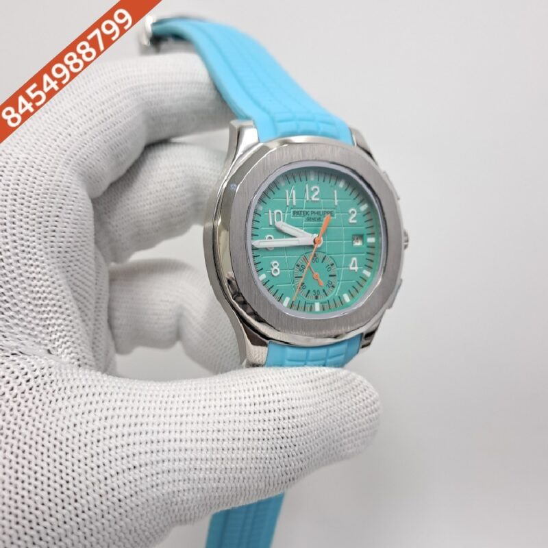 Patek Philippe Aquanaut GMT Tiffany Dial Tiffany Rubber Strap Swiss Automatic Watch - Image 3