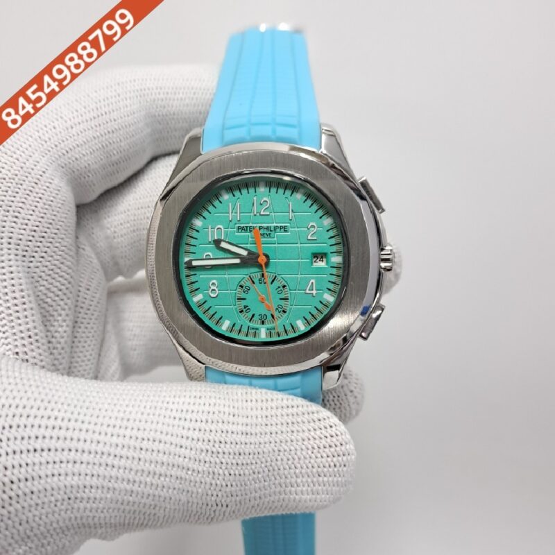 Patek Philippe Aquanaut GMT Tiffany Dial Tiffany Rubber Strap Swiss Automatic Watch
