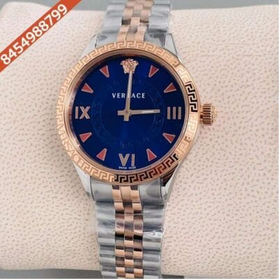 Versace Hellenyium Lady Dual Tone Blue Dial Swiss Watch