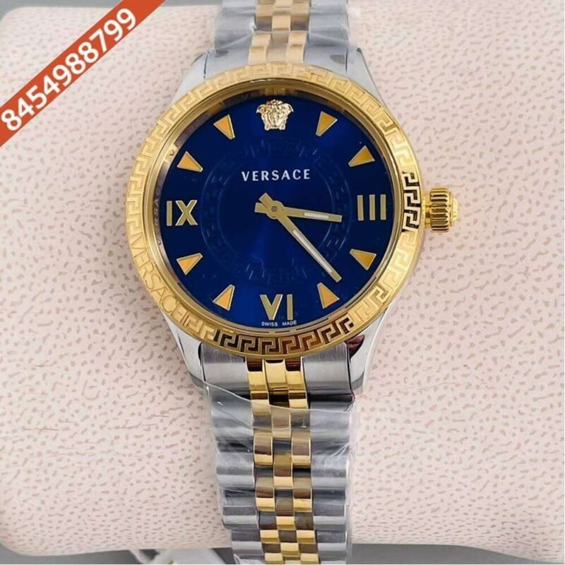 Versace Hellenyium Lady Dual Tone Blue Dial Swiss Watch