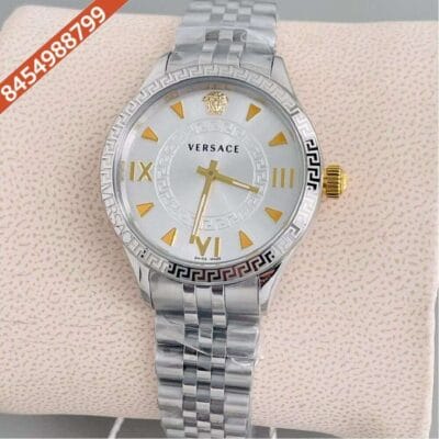 Versace Hellenyium Lady Steel White Dial Swiss Watch